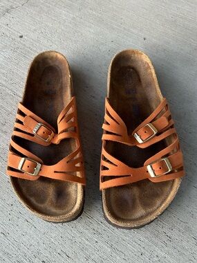Discontinued Birkenstock Granada Pecan Nubuck Leather Soft Footbed EU 37
